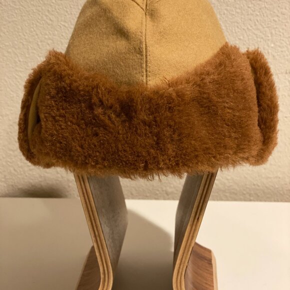 Vintage Pendleton Hat Brown Fur Trim Wool Aviator (Medium) - Picture 2 of 11